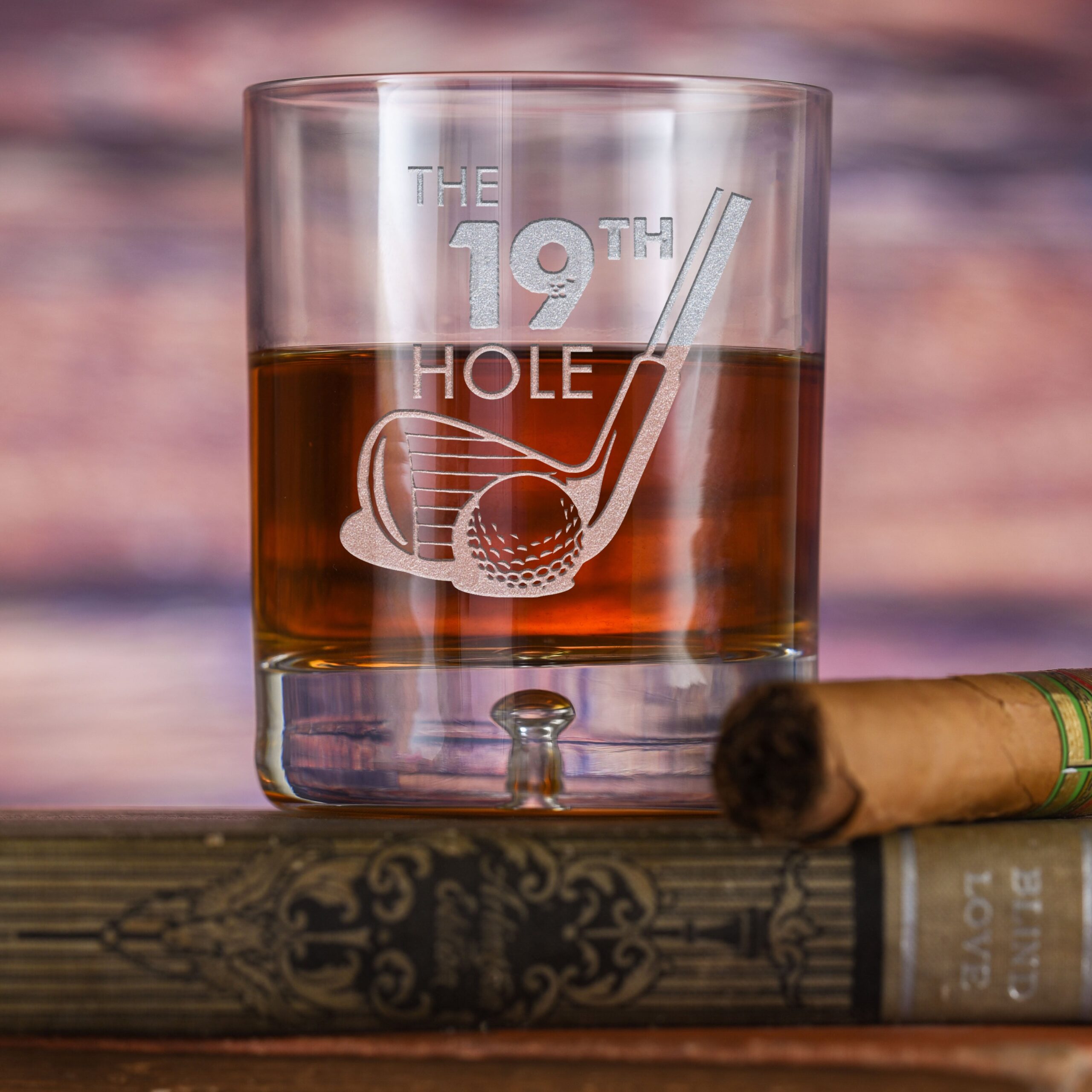 limotti Golf Lover Crystal Bourbon Whiskey Rocks Glass – Engraved Tumbler