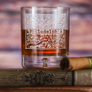 limotti Custom Street Map Whiskey Glass – Personalized Hometown City Rocks Glass (One City per Order)