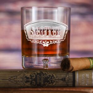 limotti Scotch Banner Glass – Elegant Engraved Whiskey Tumbler