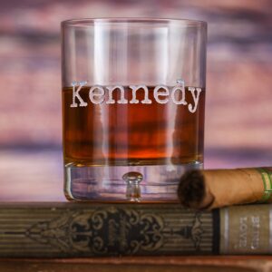 limotti Engraved Whiskey Glass – Custom Typewriter Font Name Tumbler for Bourbon & Scotch